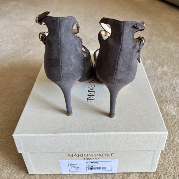 MARION PARKE  Mitchell Suede Strappy Mary Jane Stiletto Pump - Picture 6 of 7